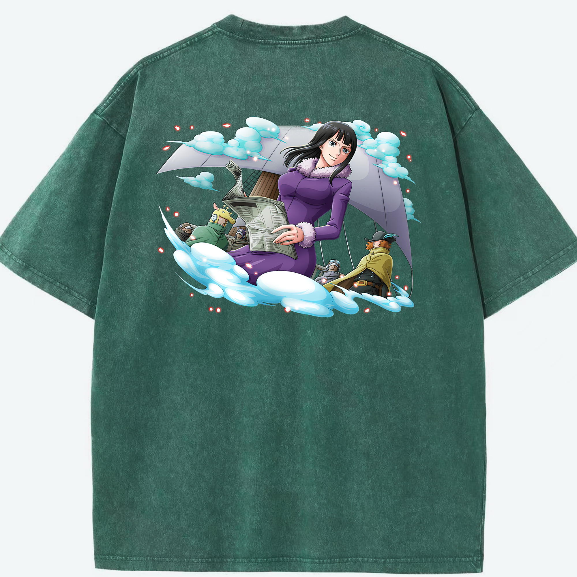 ワンピース ニコ・ロビン ONE PIECE Nico Robin 綿100% ヴィンテージ風 半袖Tシャツ（背面プリント）